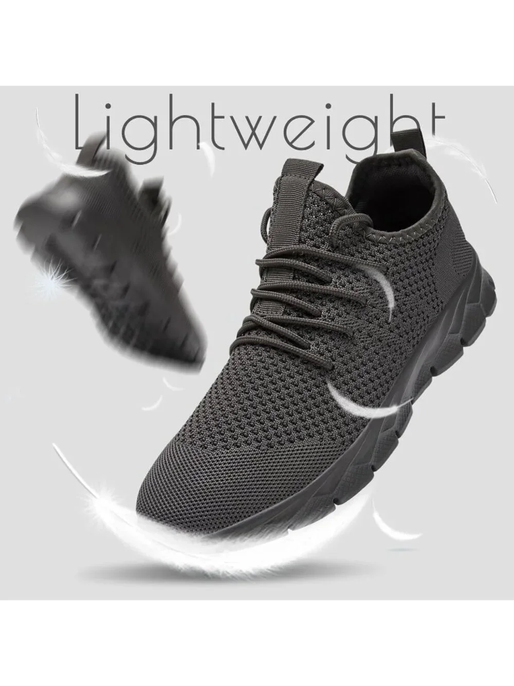Men's Grey Running Shoes Fashion Sneakers Tennis Walking Casual Athletic Shoes